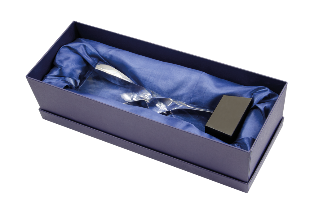 Kristály díj díszdobozzal